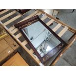 MAHOGANY FRAMED BEVEL EDGED MIRROR