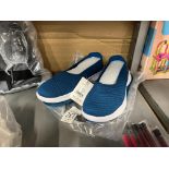 PAIR OF BLUE SLIP ON FOAM BASE SHOES (NEW)