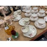 4X CHINA CUPS WITH MATCHING SANDWICH PLATES