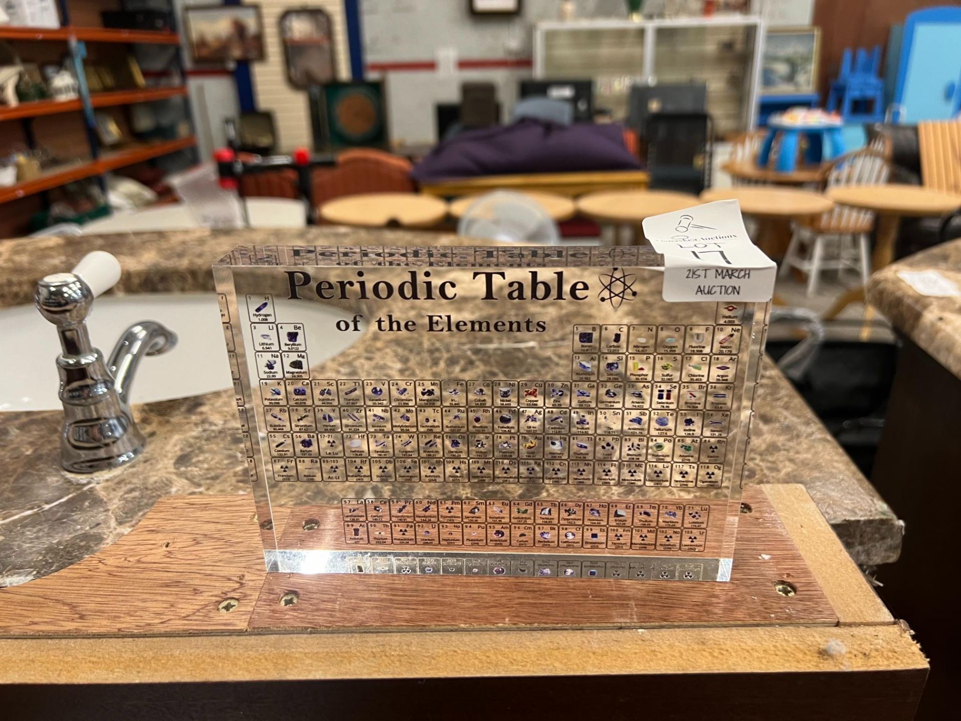 CLEAR PERIODIC TABLE PLAQUE