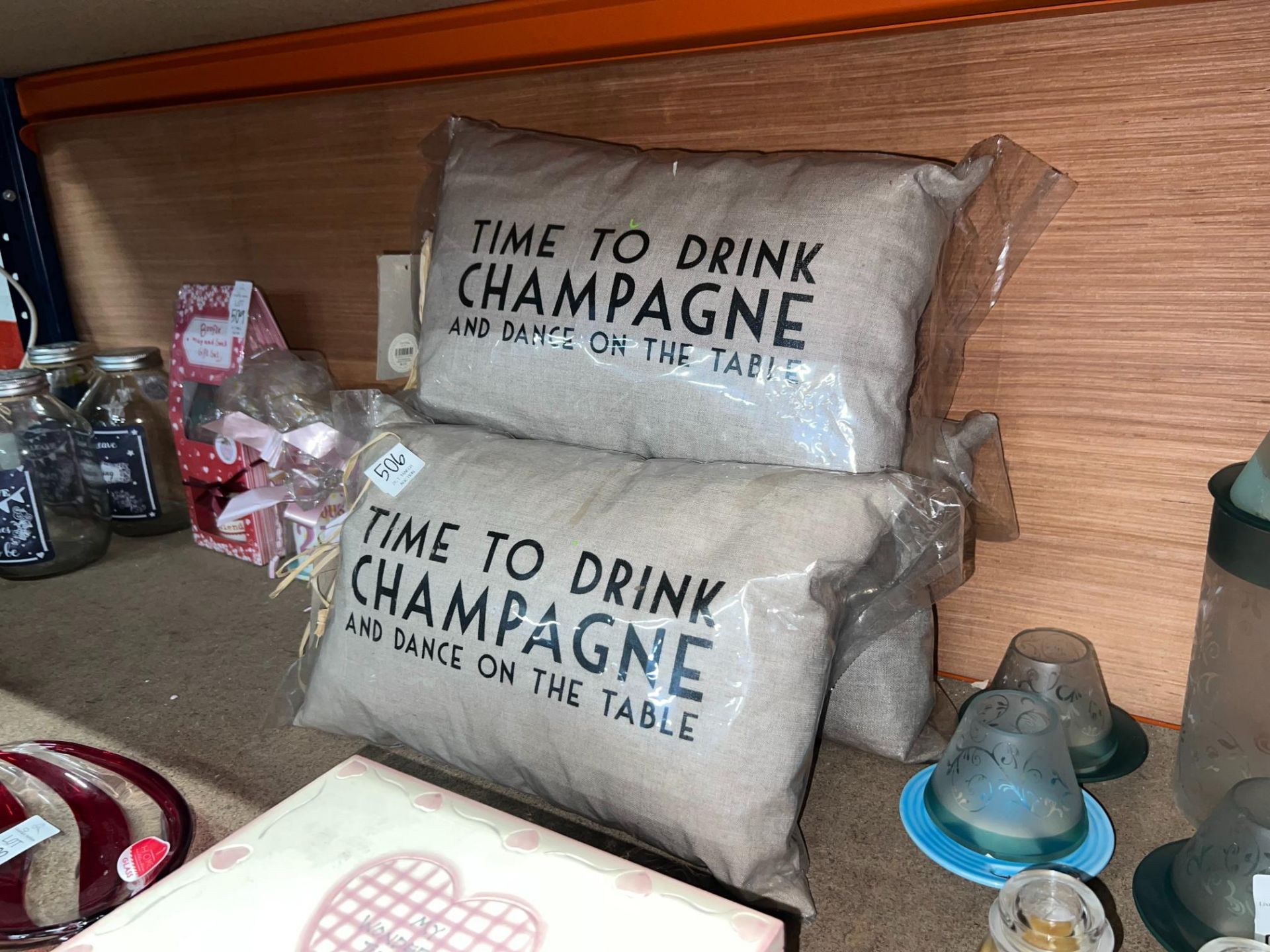 3X TIME TO DRINK CHAMPAGNE CUSHIONS