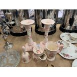 5X ASSORTED PINK FLORAL PIECES INC 2 CANDLE STICKS