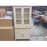 CREAM PINE 4 DOOR / 4 DRAWER DISPLAY CABINET (NEW)