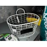 WHITE WALL MOUNTABLE METAL BASKET (NEW)