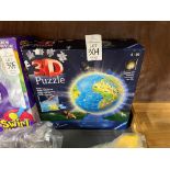 RAVENSBURGER LIGHT UP 3D GLOBE PUZZLE BUILD