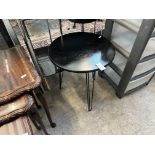 ROUND BLACK SIDE TABLE