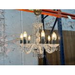 8-ARM CHANDELIER CEILING LIGHT FITTING (WORKING)