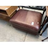 BROWN LEATHER FOOT STOOL