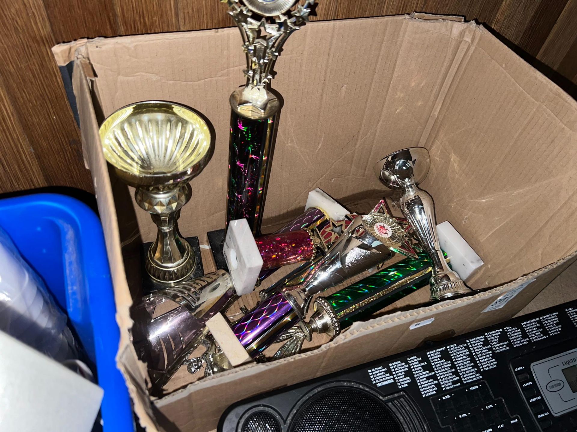 BOX OF TROPHIES