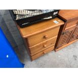 PINE 3 DRAWER BEDSIDE LOCKER