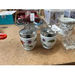 PAIR OF ROYAL WOECESTER POTS WITH LIDS