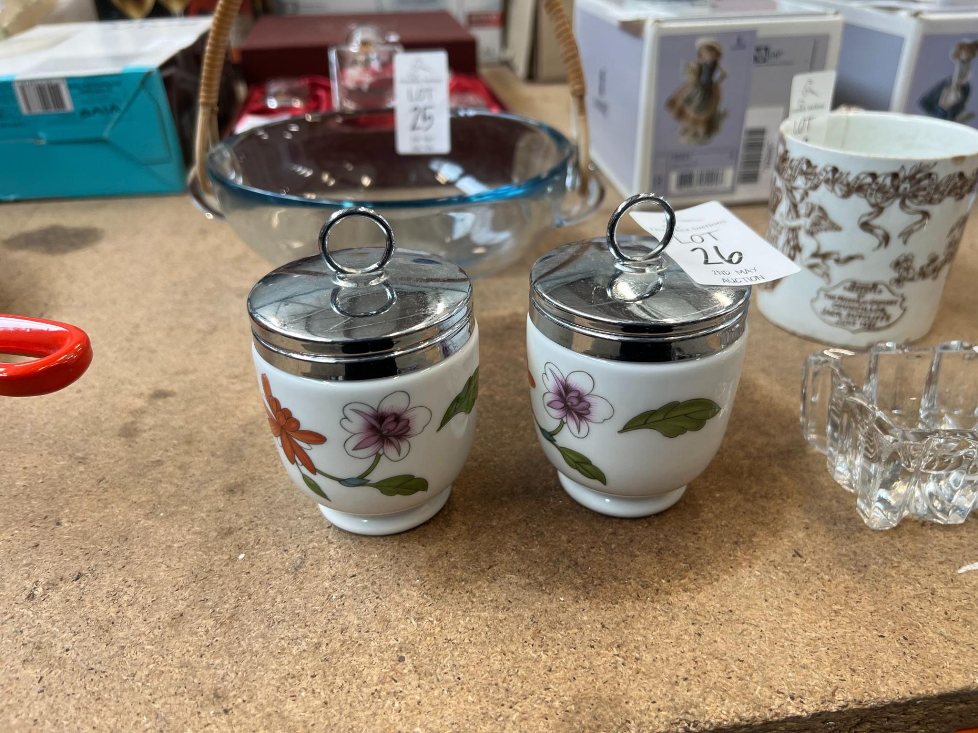 PAIR OF ROYAL WOECESTER POTS WITH LIDS