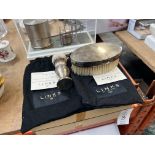 LINKS OF LONDON HALLMARKED SILVER SHAVING BRUSH & CLOTHES BRUSH (COMES WITH BAGS IN BOX)