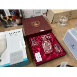 BURNS CRYSTAL SCOTCH WHISKEY DECANTER & GLASS SET