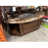 MARBLE TOPPED SINK WITH CHROME TAPS