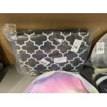 3X PACK OF GREY PATTERN CANVAS STORAGE CUBES (NEW)