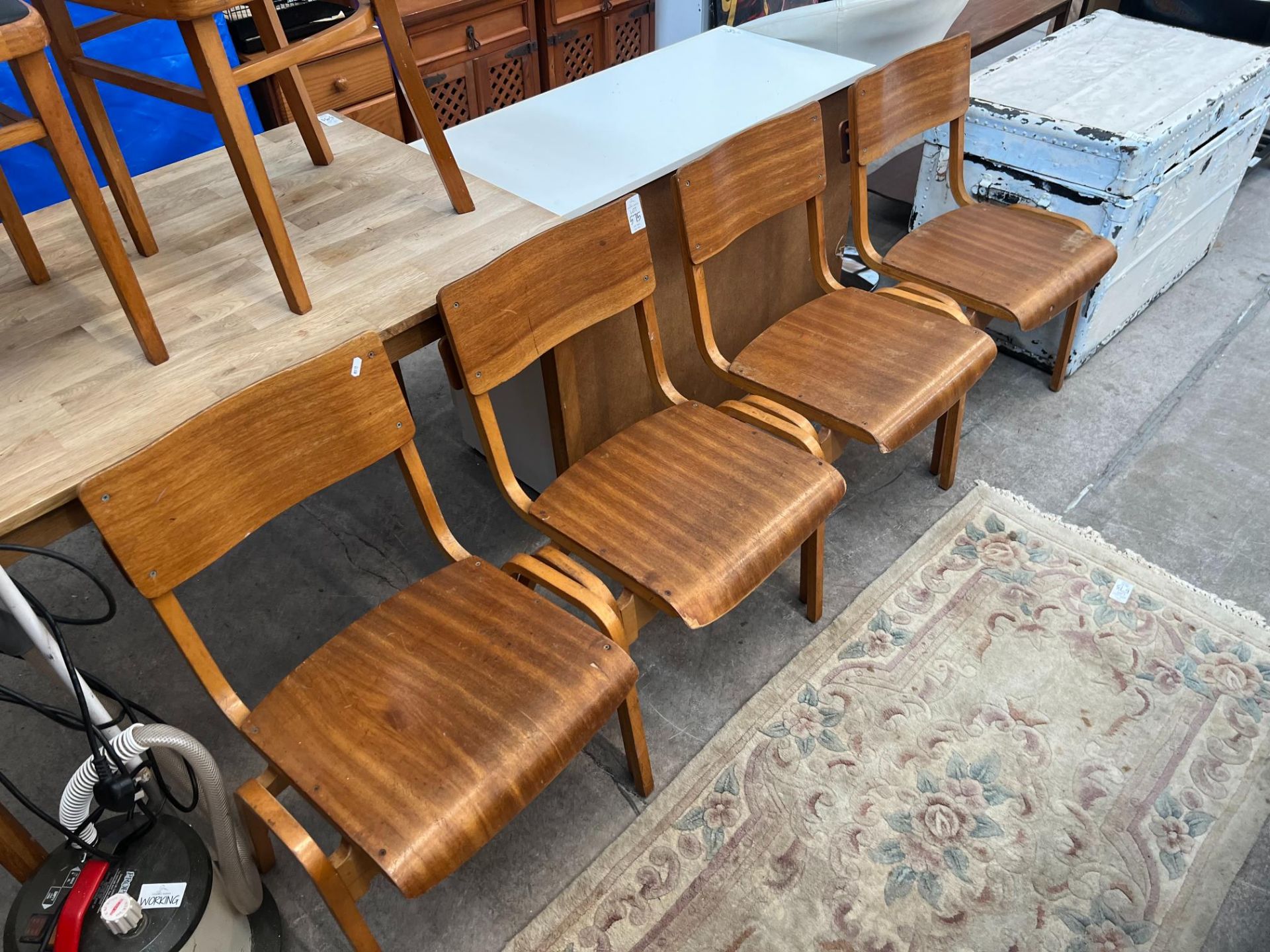 4X RETRO WOODEN CHAIRS