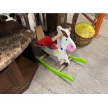 WOODEN POLKA DOT ROCKING HORSE