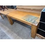 LARGE PINE EFFECT DINING TABLE