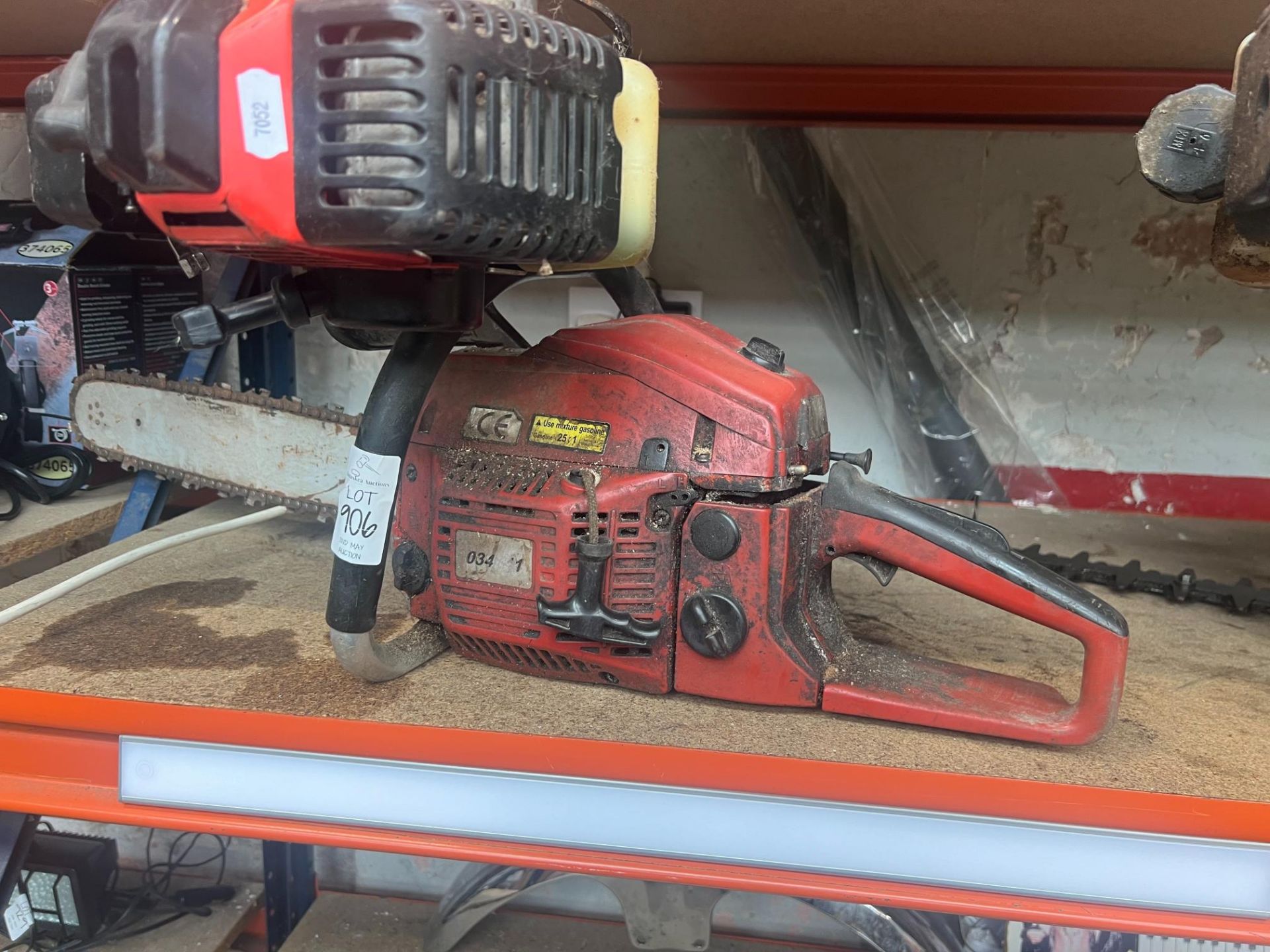 RED PETROL CHAINSAW