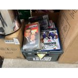 GREY TUB OF ASSORTED VHS TAPES & GAMES