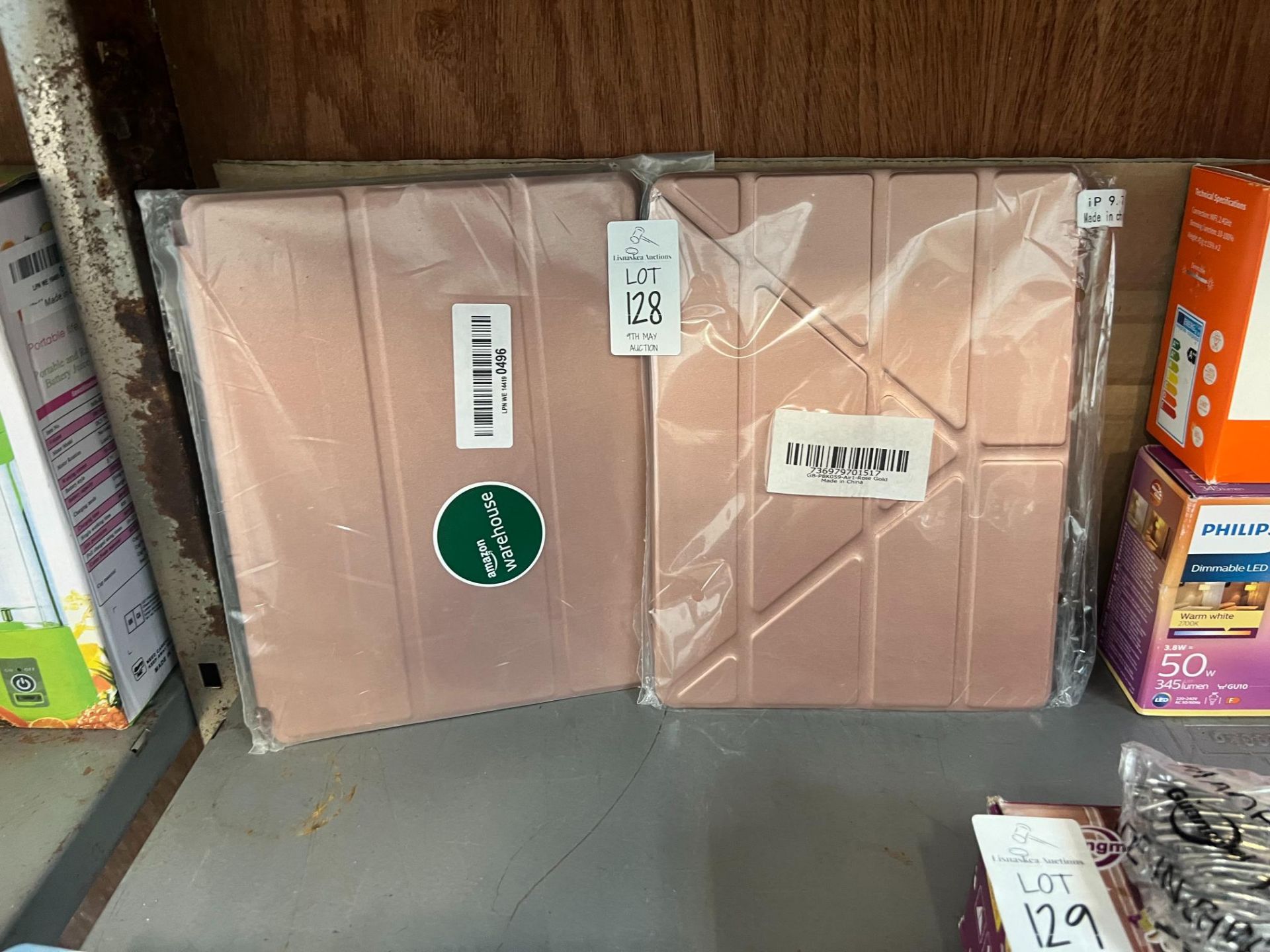 2X ASSORTED ROSE GOLD TABLET COVERS (NEW)