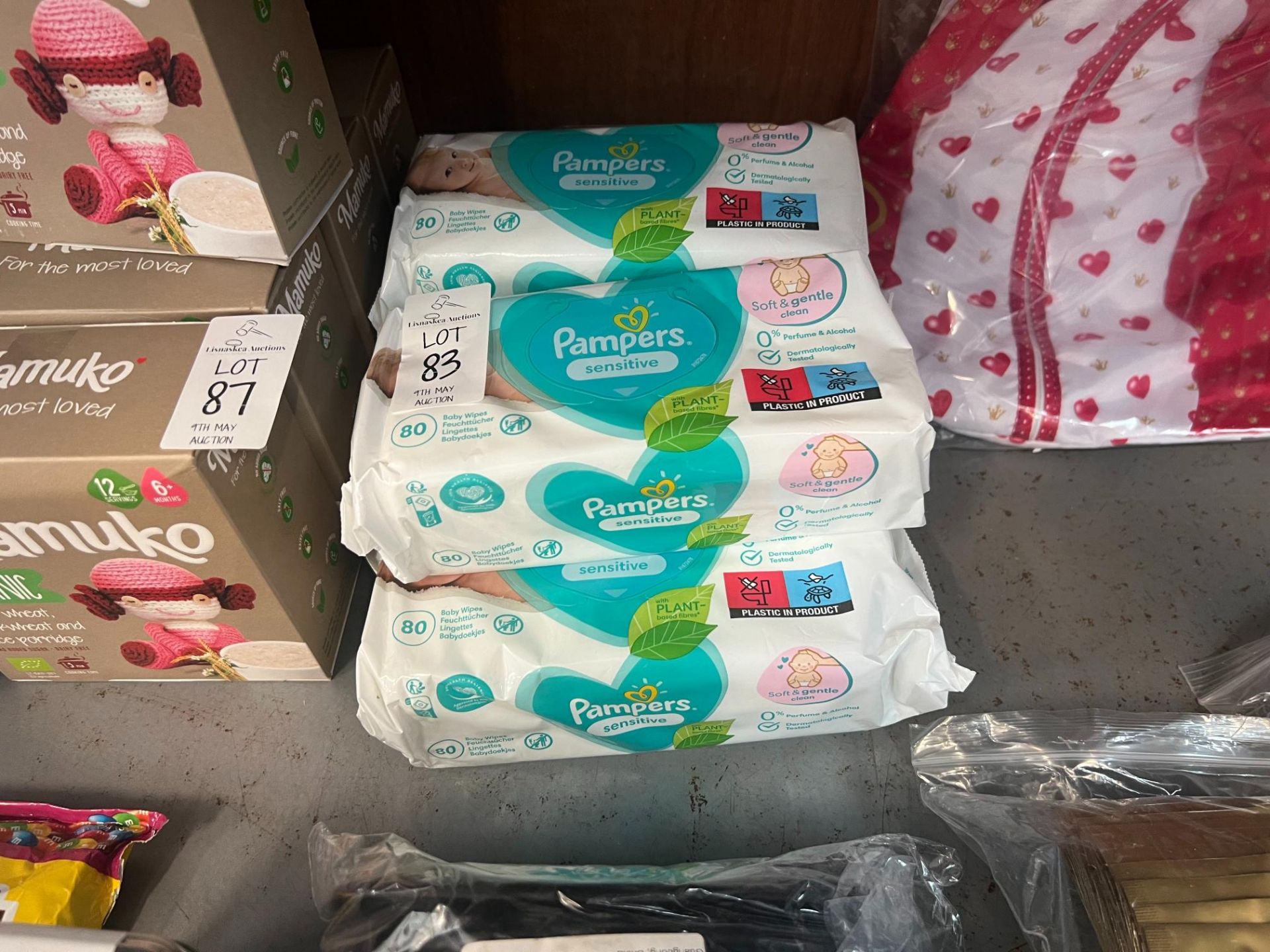 5X PACKS OF PAMPERS SENSITIVE BABY WIPES