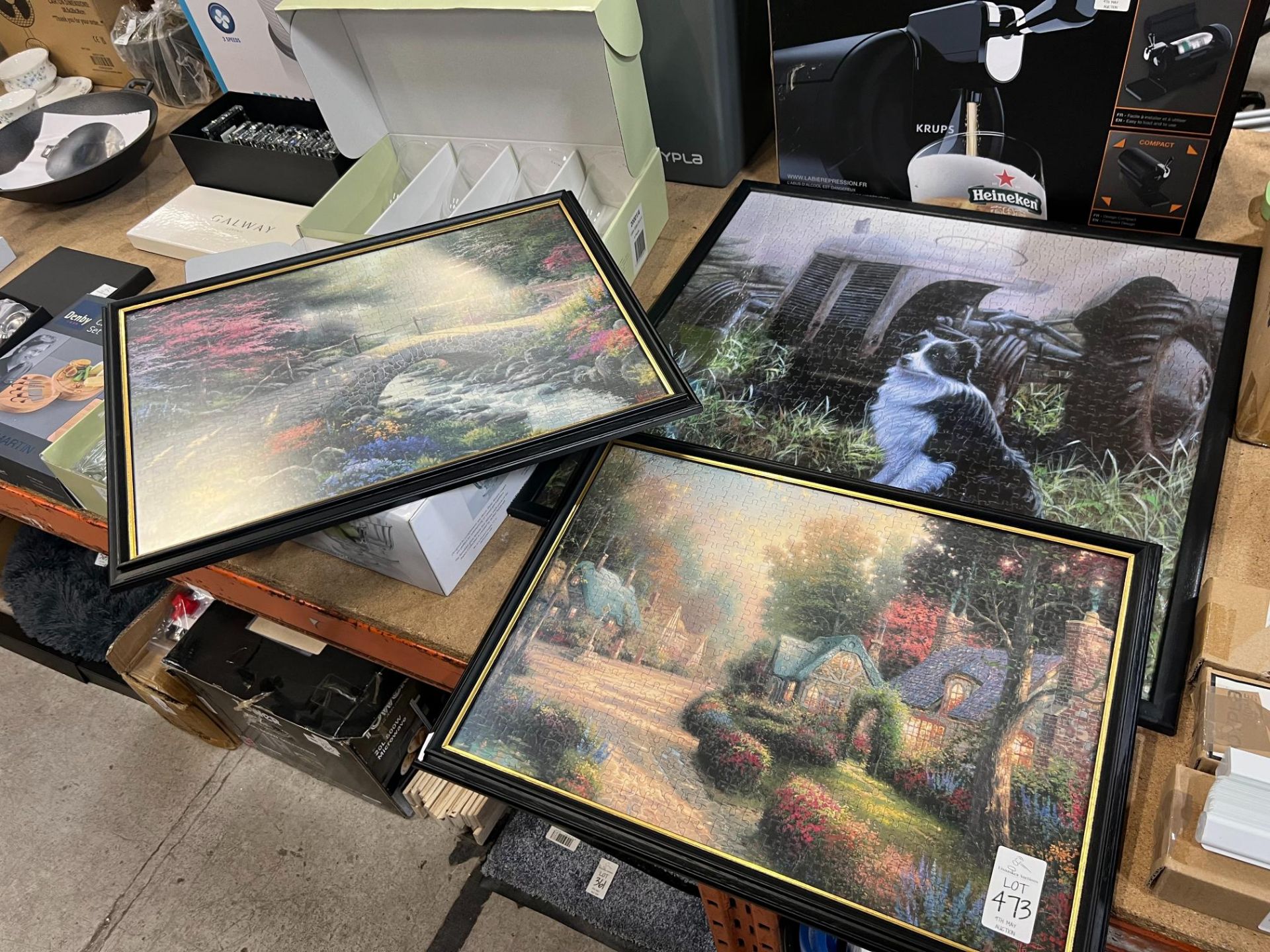 3X ASSORTED FRAMED JIGSAWS