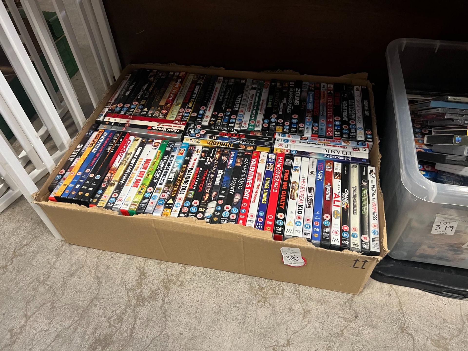BOX OF ASSORTED DVDS