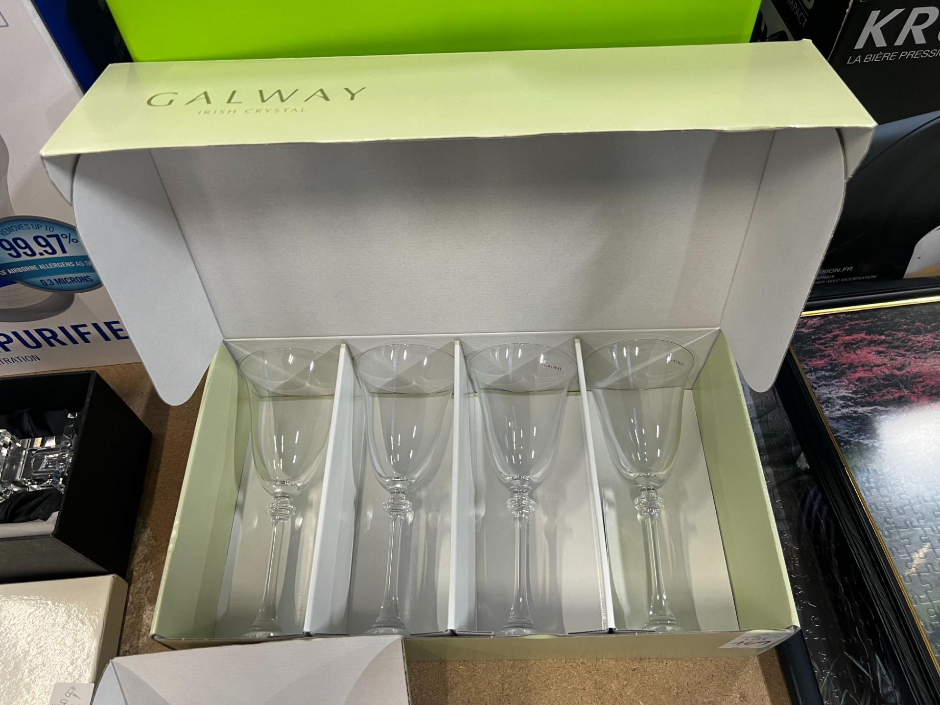 4X GALWAY CRYSTAL WINE GLASSES