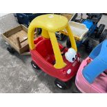YELLOW AND RED LITTLE TIKES CAR