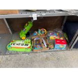 SHELF OF ASSORTED KIDS TOYS (BUYER MUST TAKE ALL)