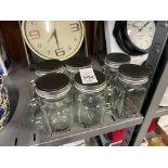 6X GLASS DRINKING JARS W/ LIDS