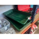 2 GREEN PLASTIC GREENHOUSE TRAYS (NEW)