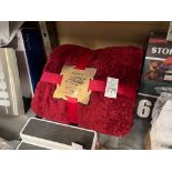 HACHETTE RED TEDDY THROW BLANKET