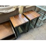 PAIR OF WOODEN SIDE TABLES