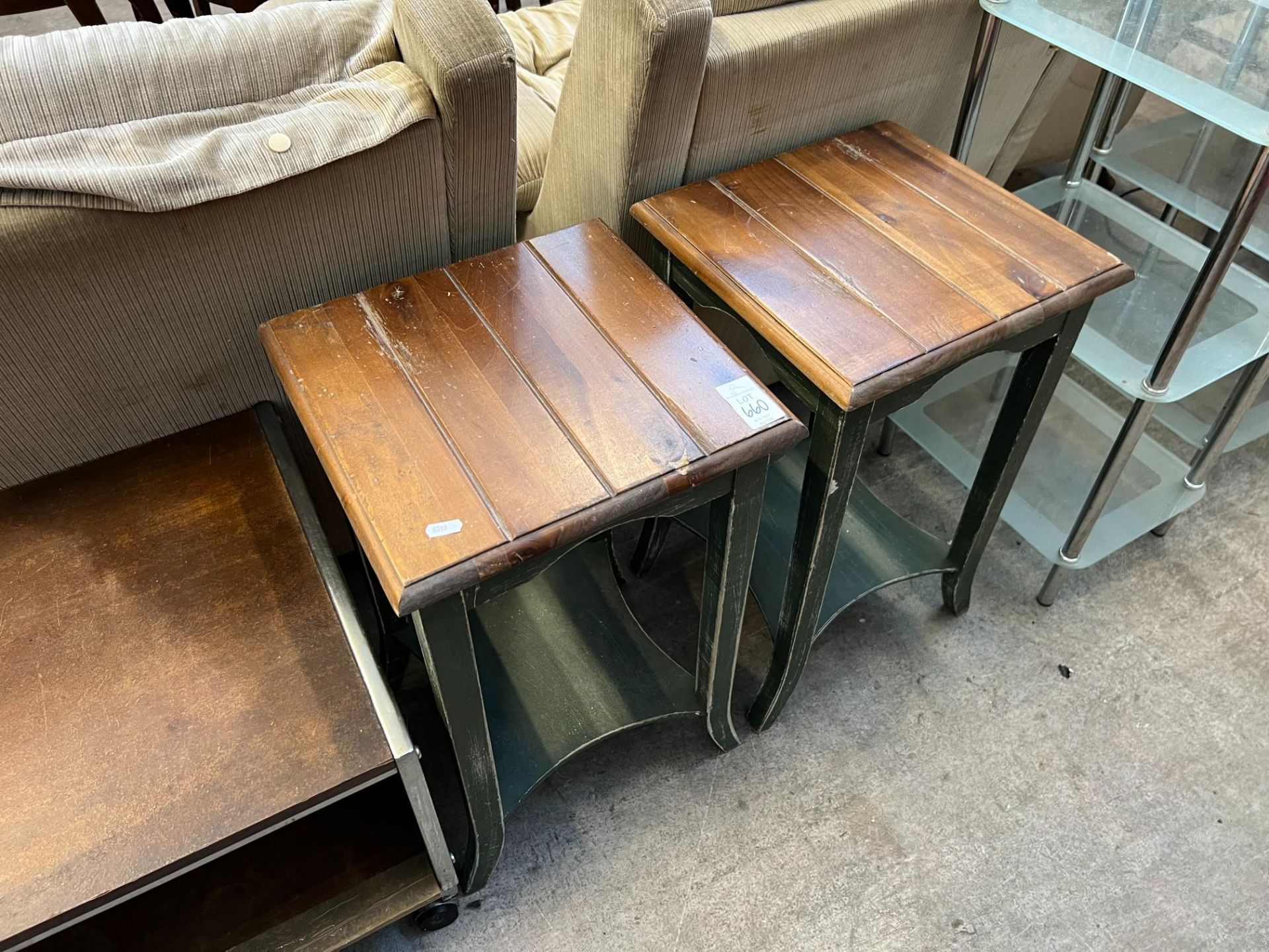 PAIR OF WOODEN SIDE TABLES