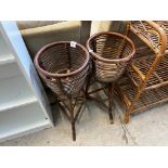 PAIR OF BAMBOO PLANT STANDS