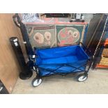 BLUE 4 WHEELED TROLLEY CART (NEW)