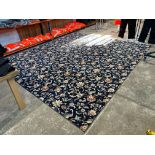 LARGE BLUE PATTERNED FLOOR RUG 12FT X 11FT APPROX