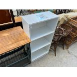 WHITE 3 SHELF BOOKCASE