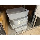 4X PLASTIC HANDLED STORAGE TRAYS