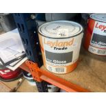 2.5L OF LEYLAND TRADE WOOD AND METAL HIGH GLOSS BRIGHT YELLOW BASE PAINT