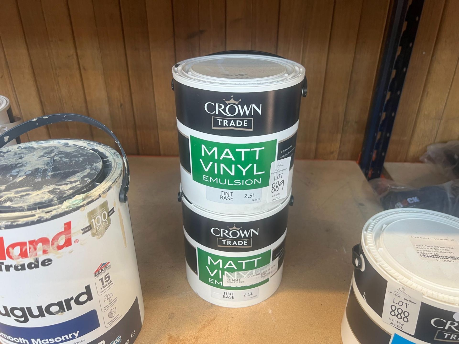 2 X CROWN 2.5 L OF MATT VINYL TINT BASE EMULSION