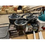 TOWER GRAPHITE 3PC NON-STICK SAUCEPAN SET (NEW)