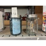 2X GLASS JAR HANGING LIGHTS