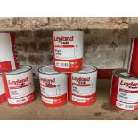 3X TINS OF LEYLAND TRADE HIGH GLOSS PASTEL BASE PAINT (1L TINS)