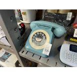 TEAL BLUE ROTARY STYLE TELEPHONE