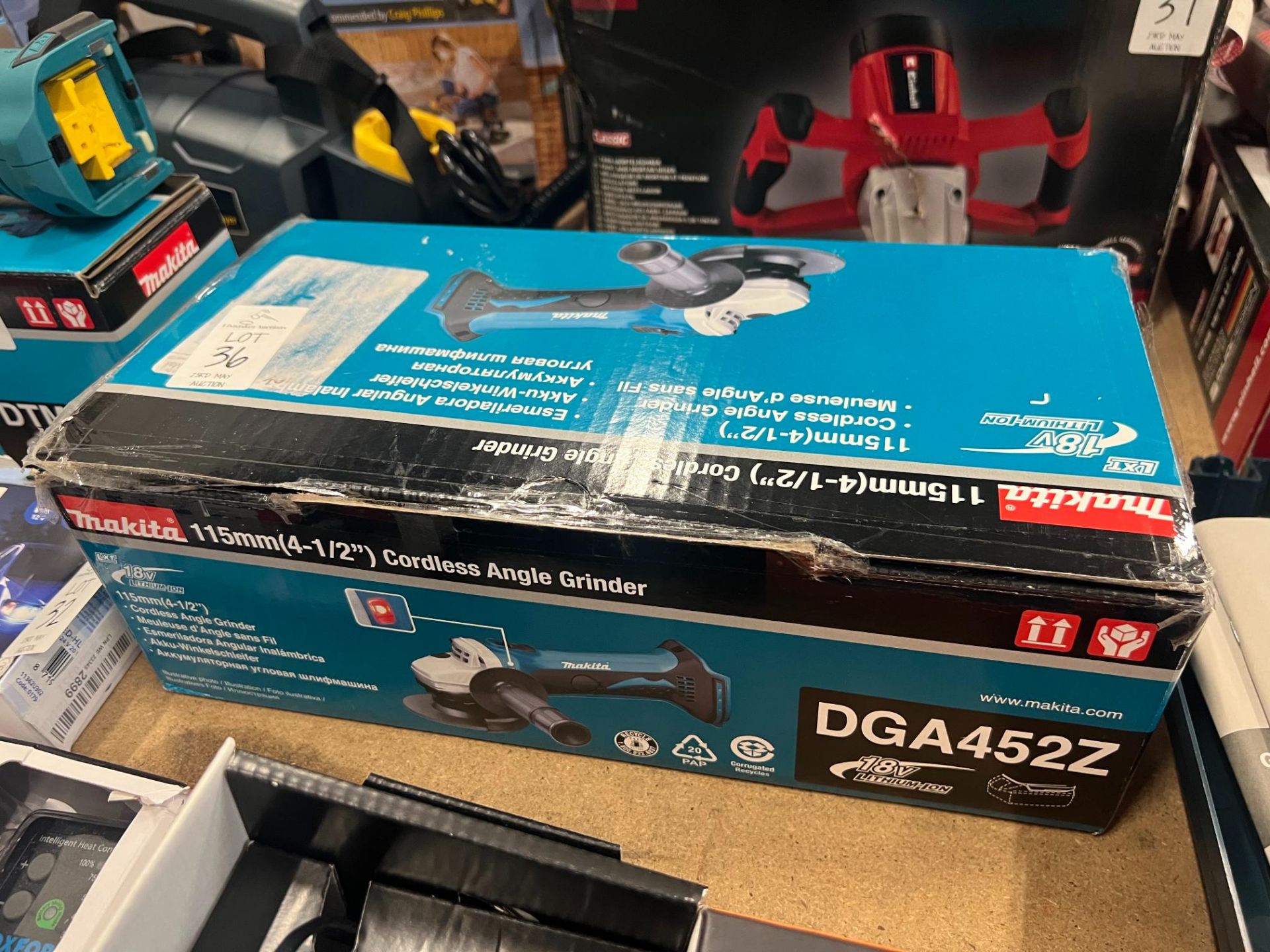 MAKITA DGA452Z 115MM CORDLESS ANGLE GRINDER BODY ONLY (WORKING)