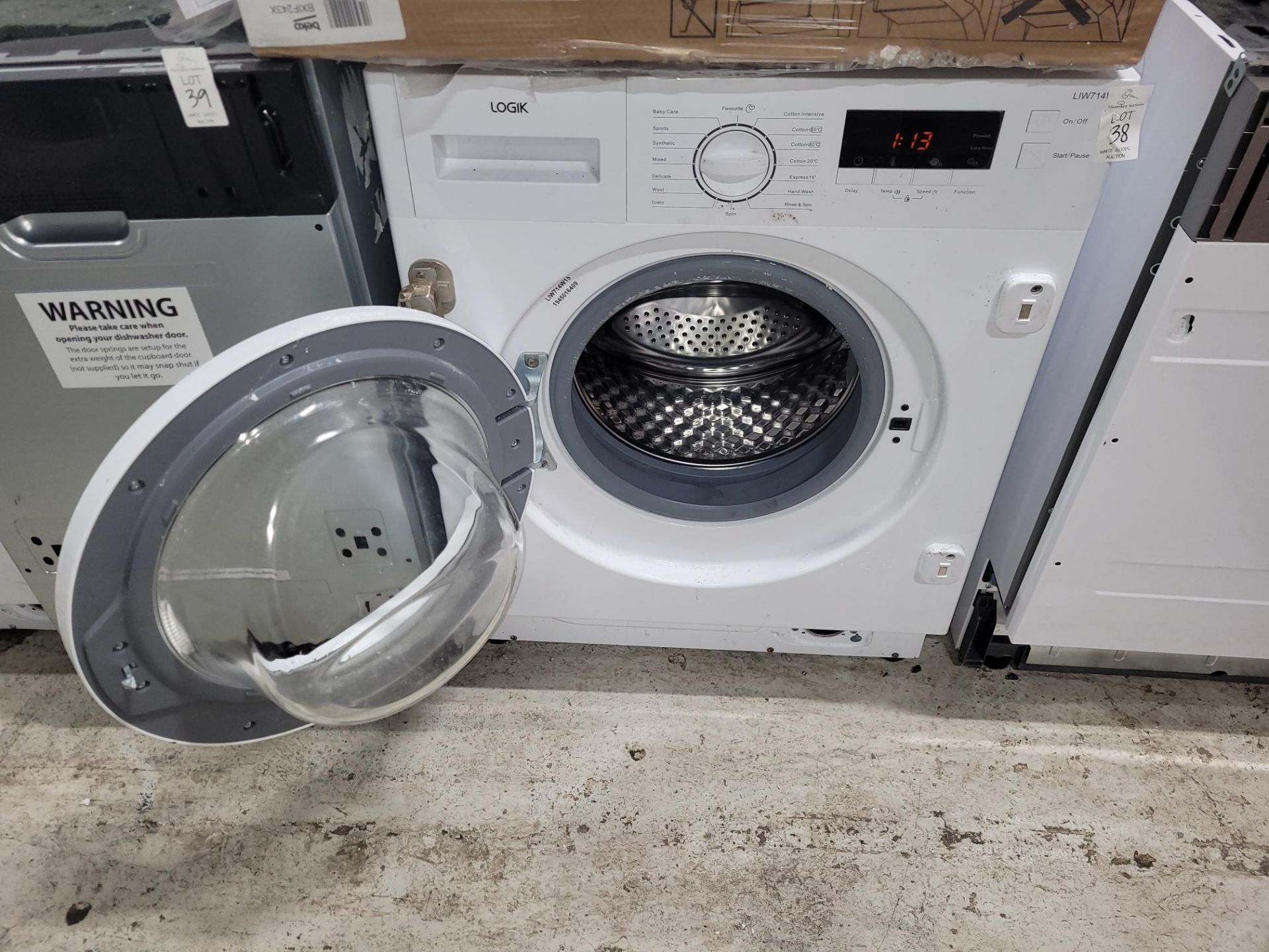 LOGIK LIW814W15 INTEGRATED WASHING MACHINE